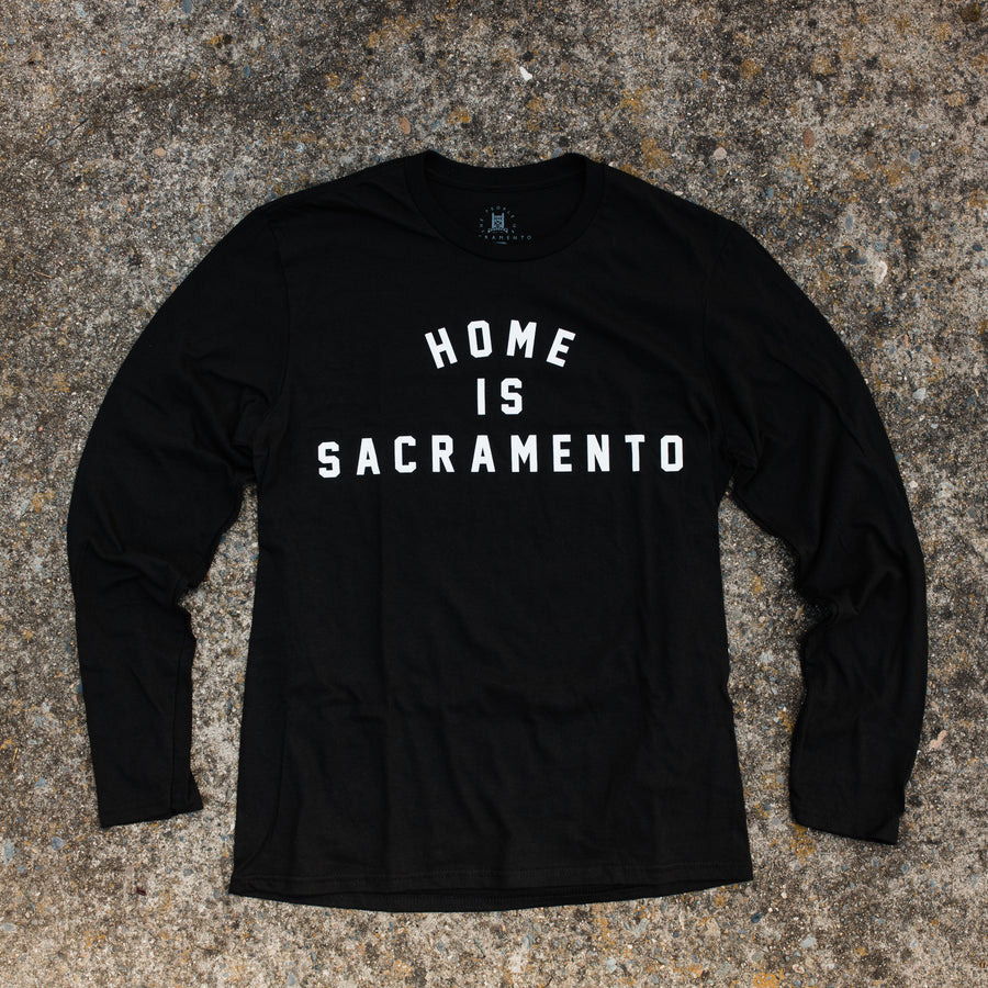Long Sleeve Home is Sacramento (Black)