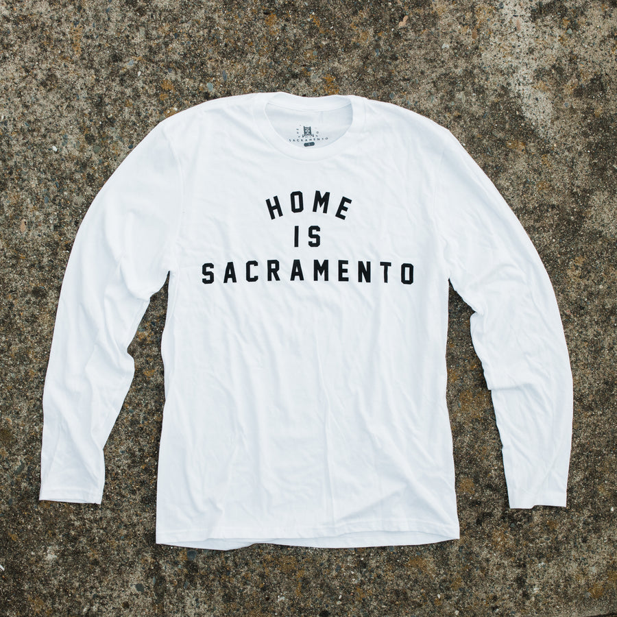 Long Sleeve Home is Sacramento (White)