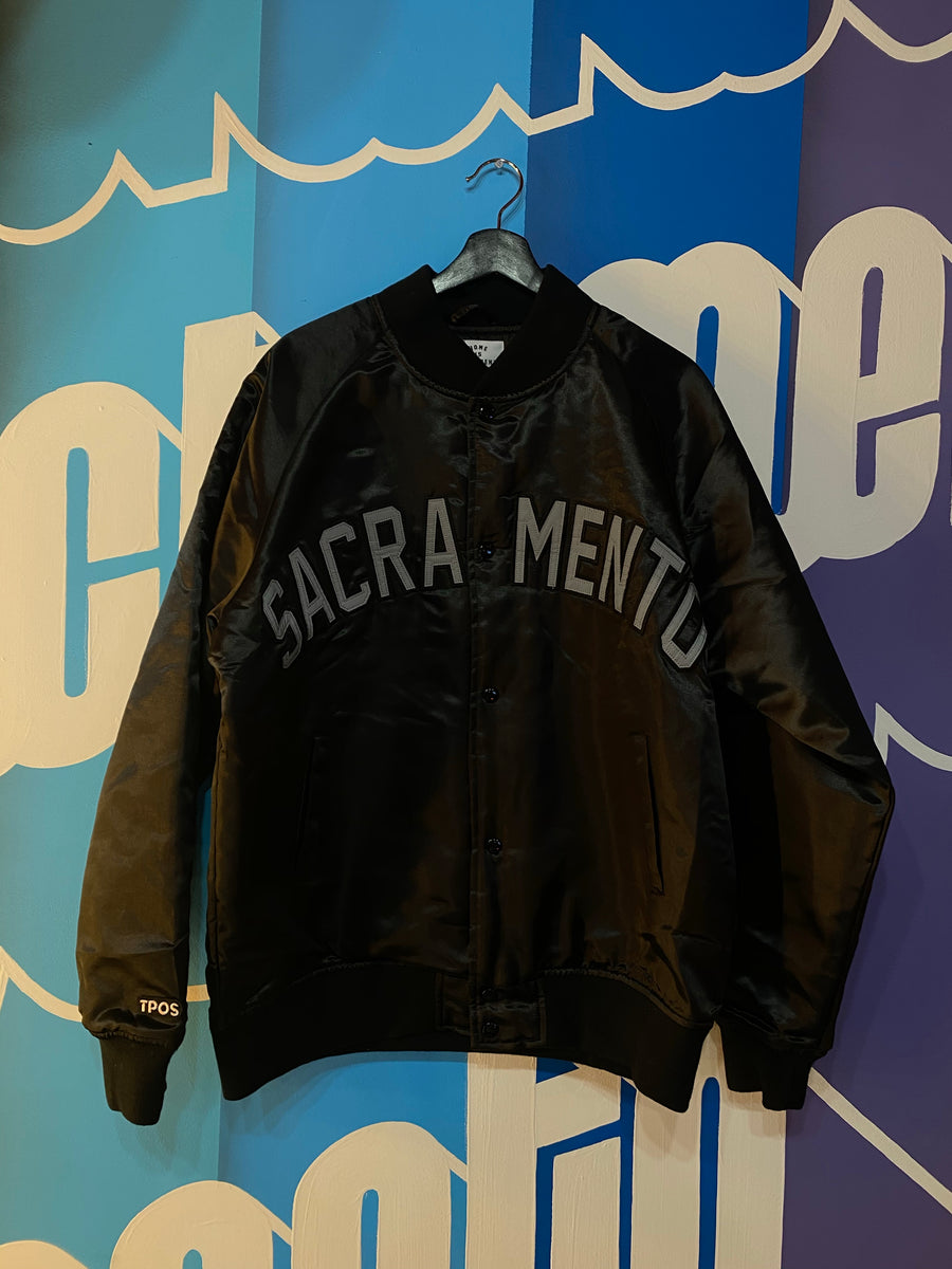 JACKET: Limited Edition  Varsity SACRAMENTO Jacket (BLACK ON BLACK)