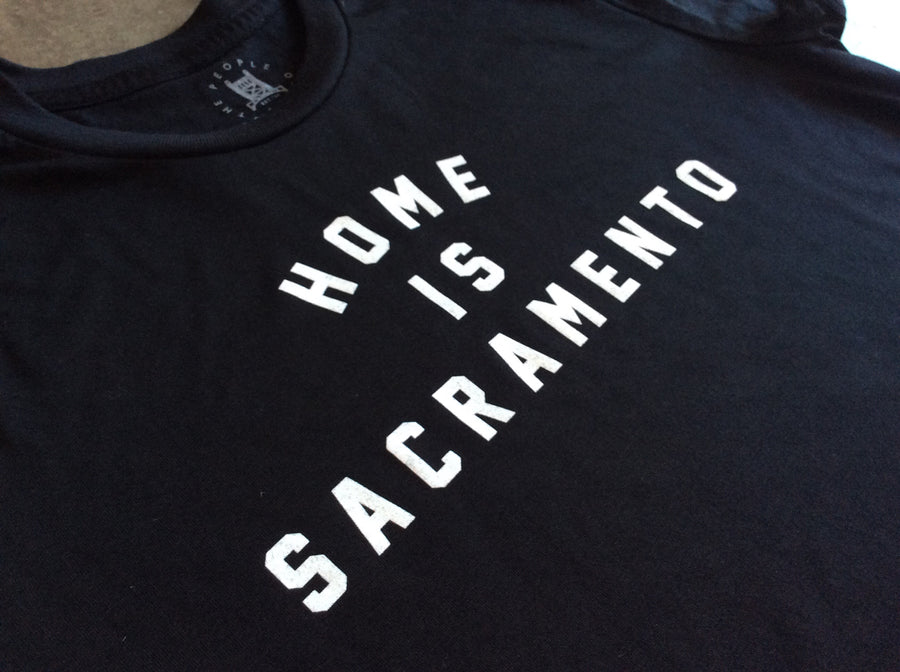 TPOS Flowy Crop Top T-Shirt Home is Sacramento (Black)